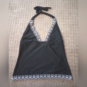 Becca by Rebecca Virtue Embroidered Trim Backless Top